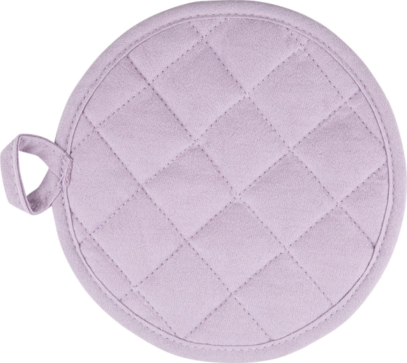 Manique de cuisine ronde 18 cm violet clair en coton