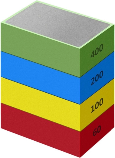 Cubes de ponçage diamantés – lot de 4 pcs (60/100/200/400)