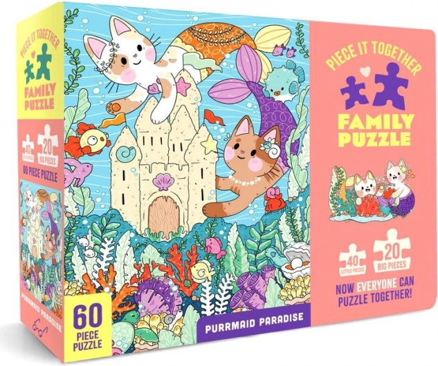 Puzzle familial Purrmaid Paradise 60 pièces – Chronicle Books