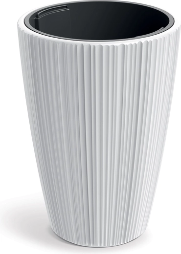 Cache-pot blanc ORO 29,8 cm avec insert intérieur