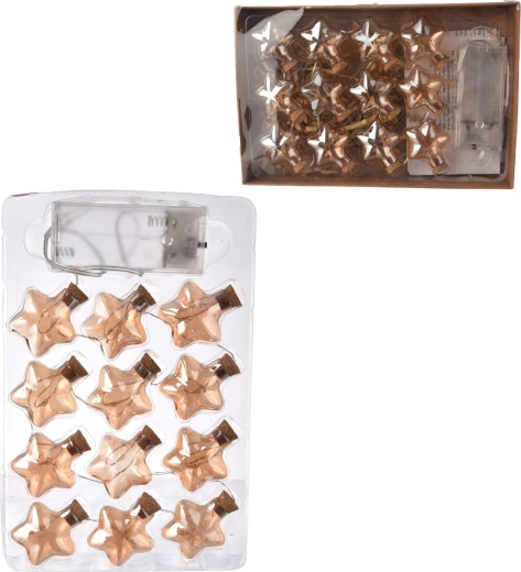 Guirlande lumineuse LED étoiles – jaune chaud, 12 LED, 140 cm