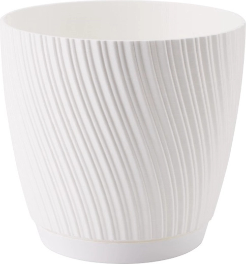 Cache-pot avec soucoupe Mika Eco Recycled 15 cm blanc