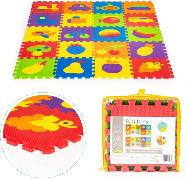 Tapis éducatif en mousse puzzle EVA, 20 pièces, 148 × 119 cm ECOTOYS