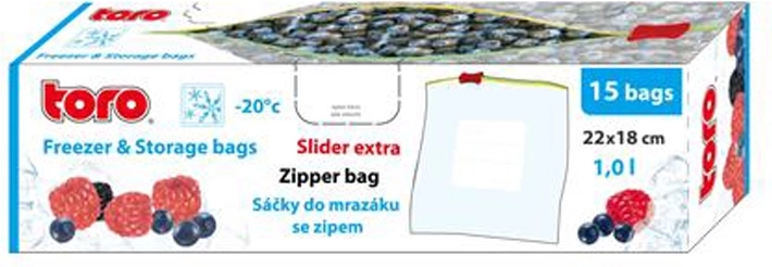 Sachets de congélation refermables TORO 1 l, 15 pcs