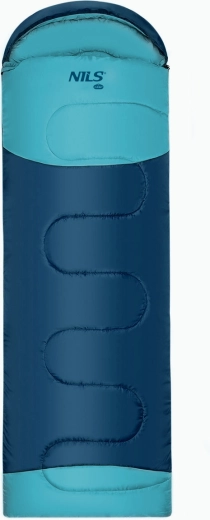 Sac de couchage couverture allongé NILS Camp NC2008 bleu/bleu clair