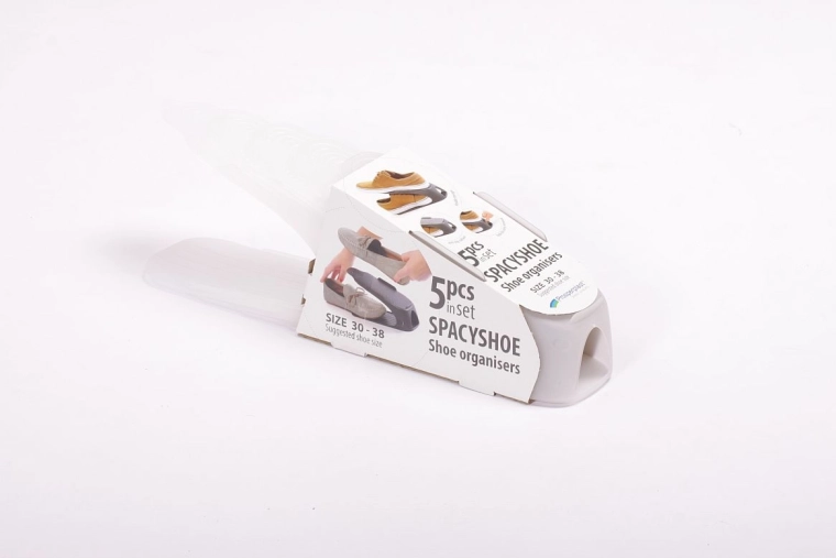 Lot d’organiseurs transparents pour chaussures 30–38, gain de place