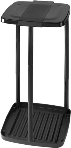 Support en plastique pour sacs poubelle Heidrun, noir, 34 × 31 × 67 cm