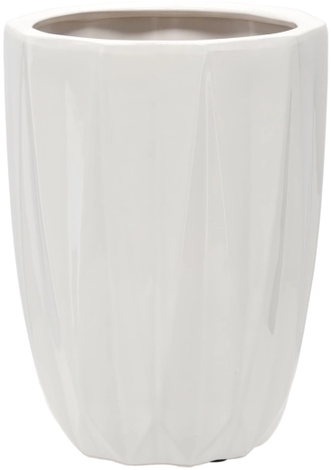 Cache-pot en céramique 24 × 24 × 32 cm blanc brillant