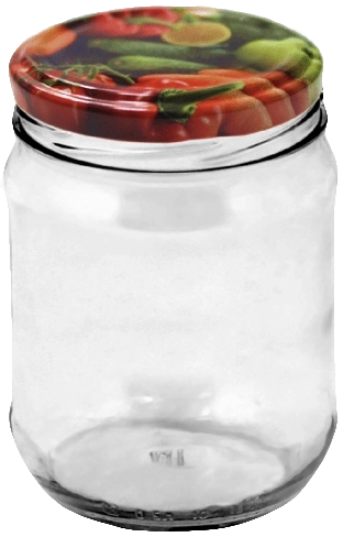 Bocal en verre de 500 ml avec couvercle 82 mm