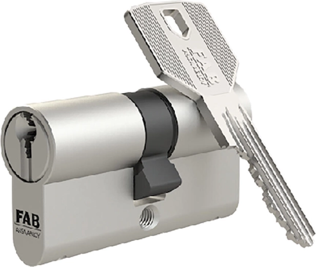 Cylindre de sécurité FAB, classe 4, 30/35 mm, nickel, 5 clés