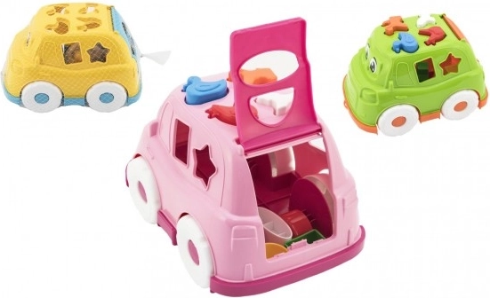 Voiture en plastique colorée à encastrements pour enfants