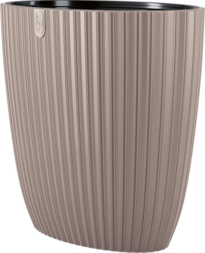 Mika jardinière elliptique 60 cm gris-beige avec insert