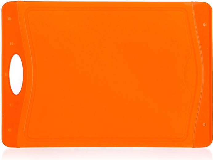 Planche à découper antidérapante DUO, 37 × 25,5 cm, orange