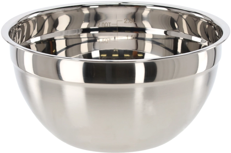 Bol en acier inoxydable avec graduations intérieures 20 cm, 2,8 l avec couvercle