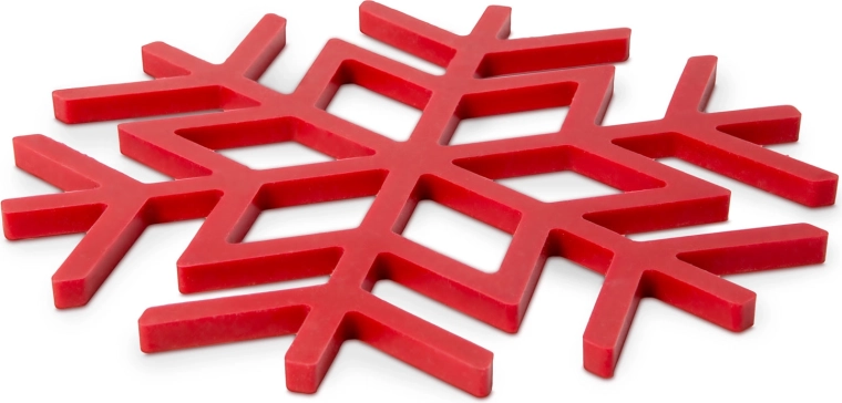 Dessous-de-plat en silicone en forme de cristal rouge, 17 cm
