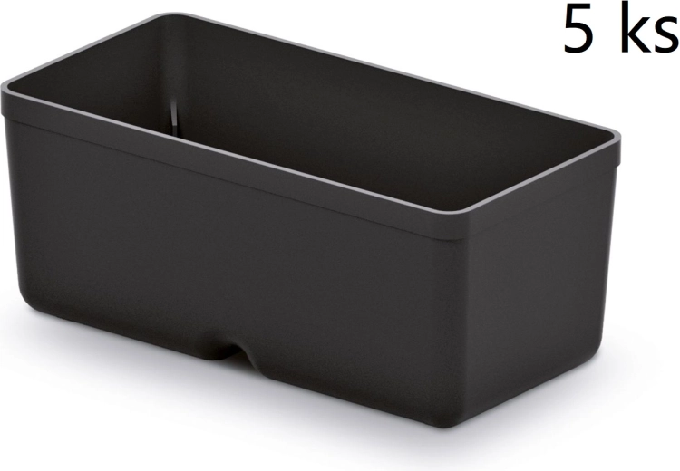 Ensemble de 5 boîtes en plastique pour outillage Unite Box, noir, 110 × 55 × 132 mm