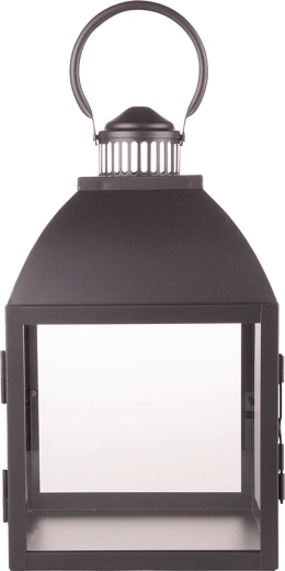 Lanterne en métal noir avec verre 21 × 21 × 35 cm