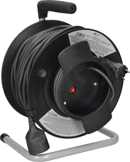 Câble d’extension sur enrouleur Solight 50 m, 1 prise, noir