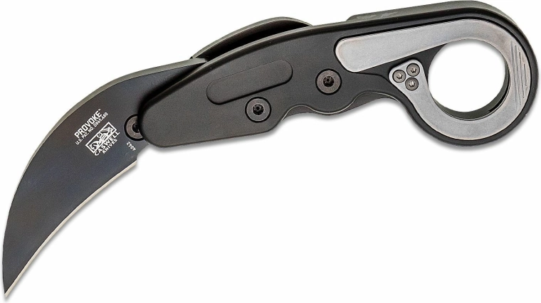 CRKT Provoke First Responder karambit tactique 6 cm, noir, aluminium, titane, étui
