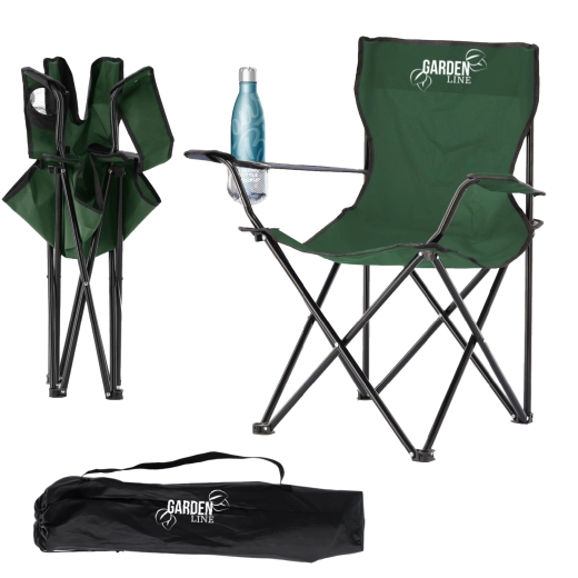 Chaise pliante de randonnée et de pêche verte 50 × 50 × 80 cm