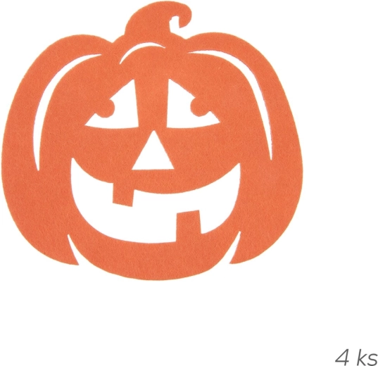 Lot de 4 sous-verres au motif Halloween citrouille