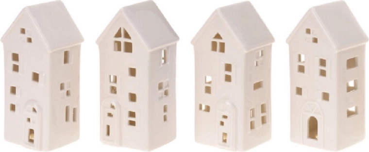 Maisonnette en porcelaine avec éclairage LED 16 cm, assortiment de variantes