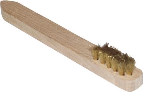 Brosse métallique MAZÁČEK, en laiton, 3 rangées, petite, diamètre du fil 0,15 mm