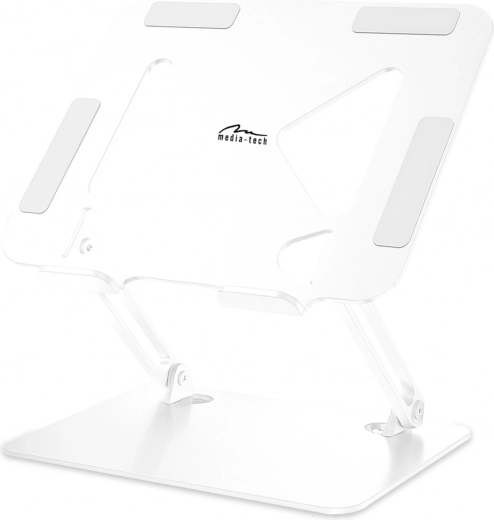support d’ordinateur portable ergonomique réglable 10–17" blanc