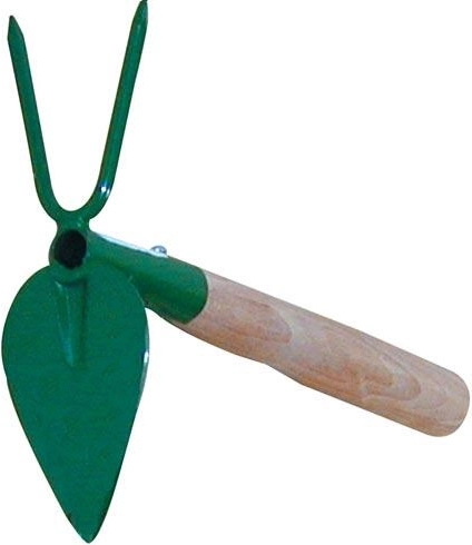 Sarcloir cœur à deux dents avec manche 24 cm