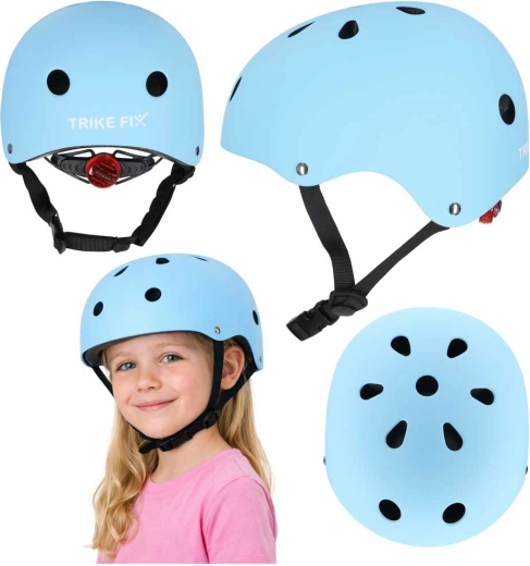 Casque cycliste pour enfant TRIKE FIX avec LED, taille M (55–58 cm), bleu