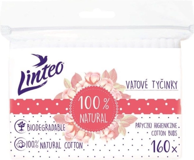 Linteo cotons-tiges en papier 100% natural 160 pièces