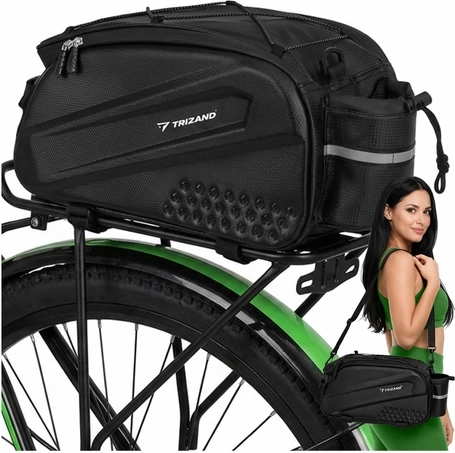 Sacoche de vélo pour porte‑bagages arrière TRIZAND 10 L, imperméable avec éléments réfléchissants