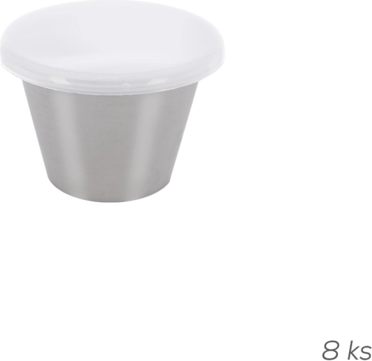 Lot de bols à sauces en inox avec couvercles 6 cm, 8 pièces