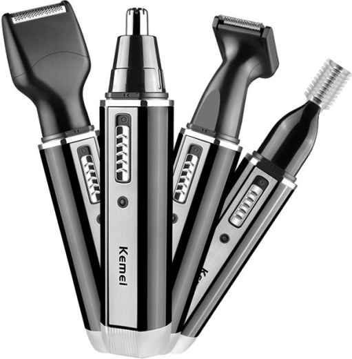 Tondeuse multifonction Kemei 4 en 1 pour cheveux, barbe, nez et sourcils - 1 pièce