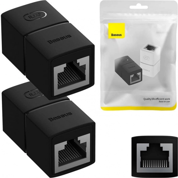 Connecteur réseau RJ45 BASEUS AirJoy, 2 pcs, noir