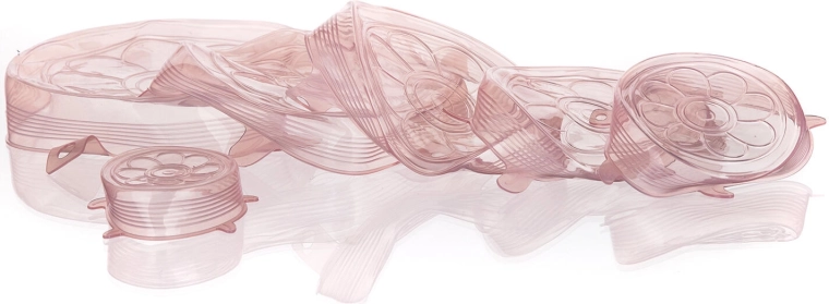 Couvercles en silicone flexibles CULINARIA – lot de 6 pièces, saumon