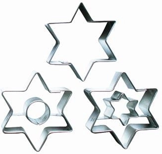 Set d’emporte-pièces en inox pour biscuits Étoile, 3 pièces