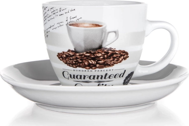 Tasse en céramique avec soucoupe 190 ml Guaranteed Quality