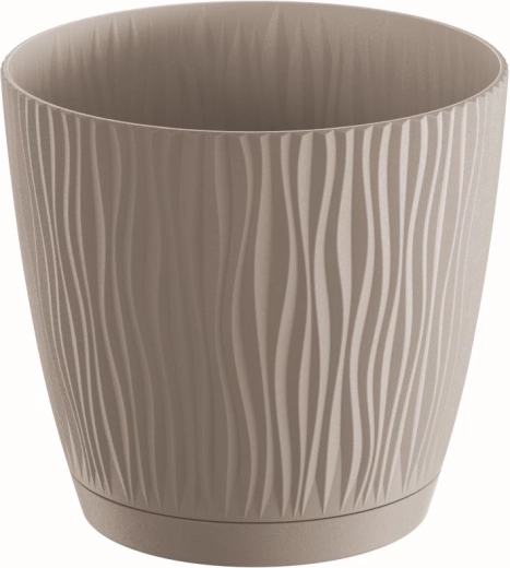 Cache-pot Sandy P avec soucoupe 14,9 cm moka
