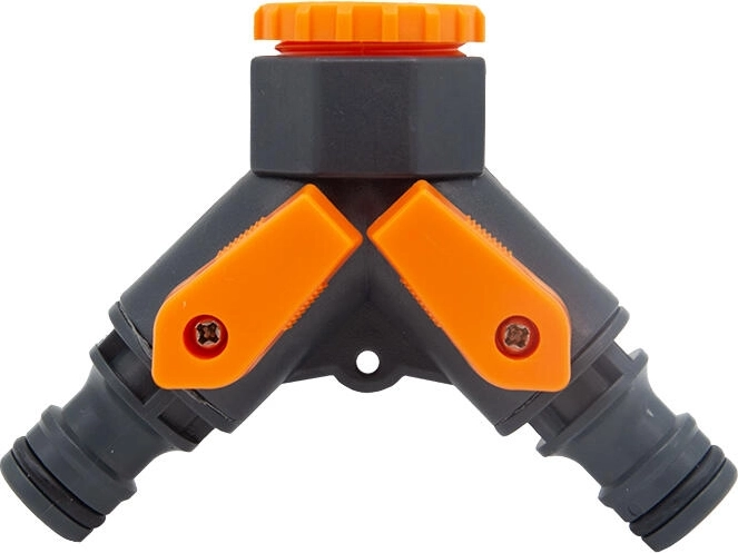 Répartiteur d’eau de jardin en Y avec vannes, 2 voies 1/2" et 3/4"