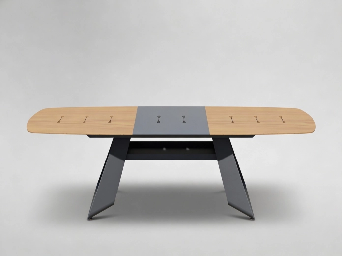 Table de jardin en aluminium THOMPSON, extensible 180–240 × 90 × 78 cm, gris