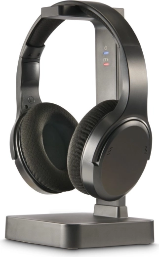 Casque TV sans fil avec station de charge, noir
