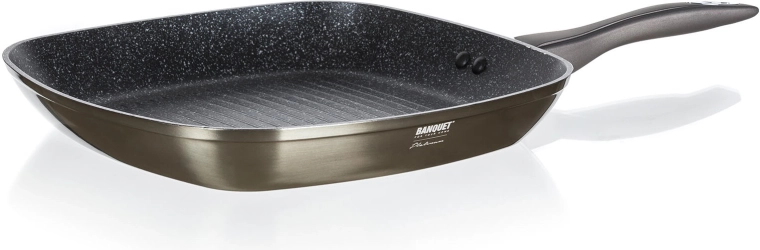 Poêle à griller pour steak 28 × 28 cm METALLIC PLATINUM avec revêtement antiadhésif