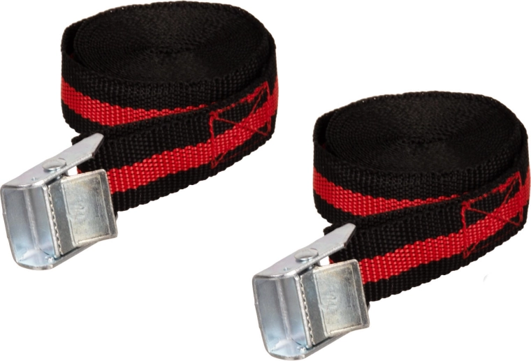 Sangle d’arrimage avec boucle métallique 25 mm × 3 m, capacité de charge de 125 kg - 2 pièces