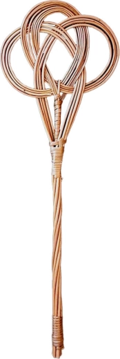 Tapette à tapis en osier 77 cm, vernie