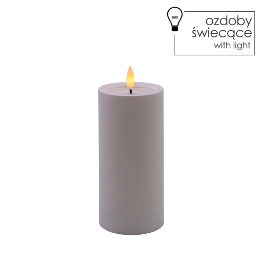 Bougie LED blanche 7 × 15 cm à flamme vacillante