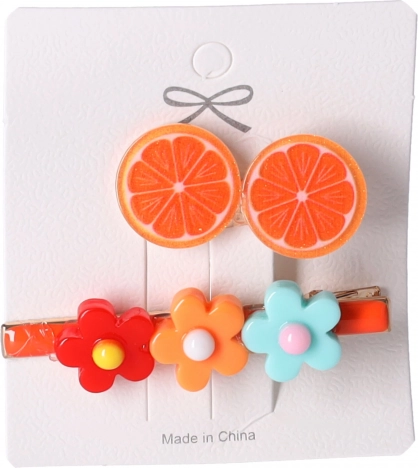 Lot de 2 barrettes pour cheveux - orange