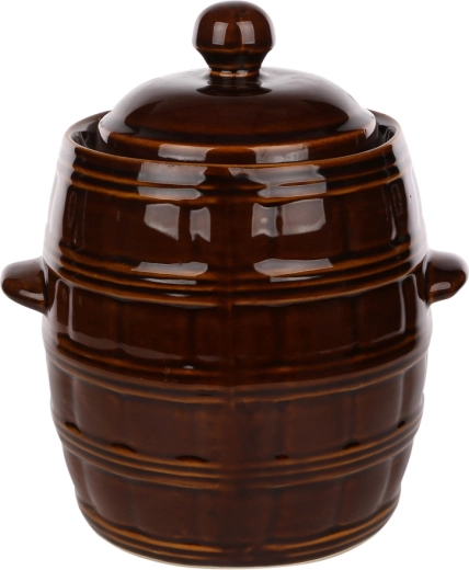 Tonnelet de fermentation en grès 5 l avec collerette et couvercle
