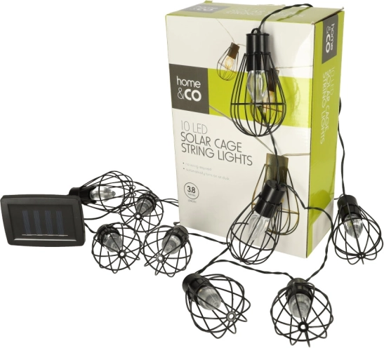 Éclairage de jardin : guirlande solaire avec ampoules style loft 10 LED