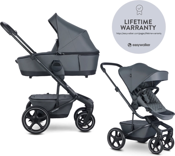 Easywalker Harvey⁵ Premium poussette combinée 2-en-1 Mineral Grey LITE RWS